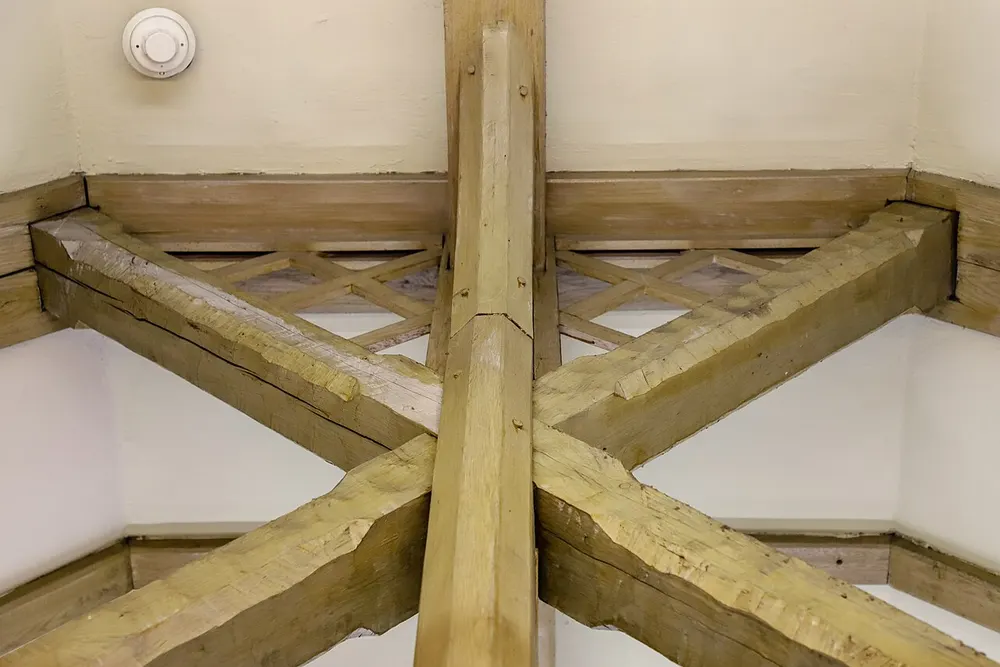 Overhead timber framing — junctions where leaks often show first